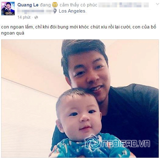 Quang Lê, Quang Lê có con, Quang Lê khoe con trai, sao việt 