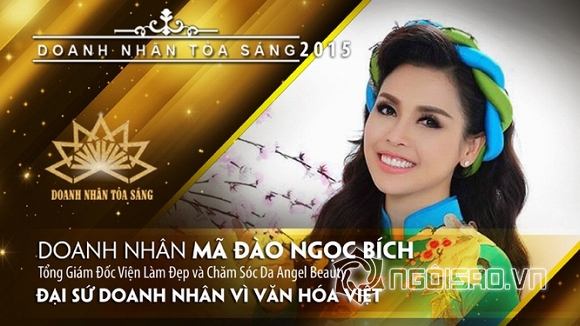 Mã Đào Ngọc Bích - Gương mặt Đại sứ Doanh nhân vì Văn hóa Việt 2015 0 Doanh nhân Mã Đào Ngọc Bích, Mã Đào Ngọc Bích, Đại sứ vì văn hóa Việt Mã Đào Ngọc Bích