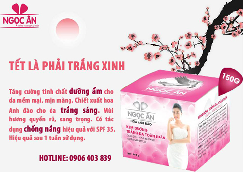 Mỹ phẩm Ngọc Ân, Dưỡng trắng da toàn thân, Se khít lỗ chân lông