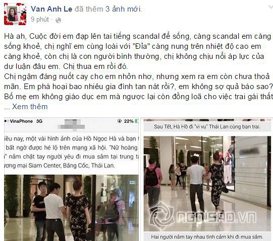 Vợ đại gia Chu Đăng Khoa, Vợ đại gia Chu Đăng Khoa khóa facebook, vợ đại gia kim cương, Hồ Ngọc Hà, sao việt 
