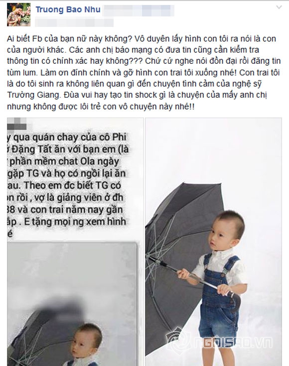 Trường Giang,mẹ đẻ của con trai Trường Giang,scandal tình ái của Trường Giang