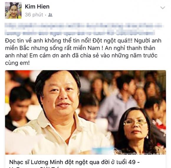 Sao việt,nhạc sĩ lương minh,nhạc sĩ lương minh từ trần