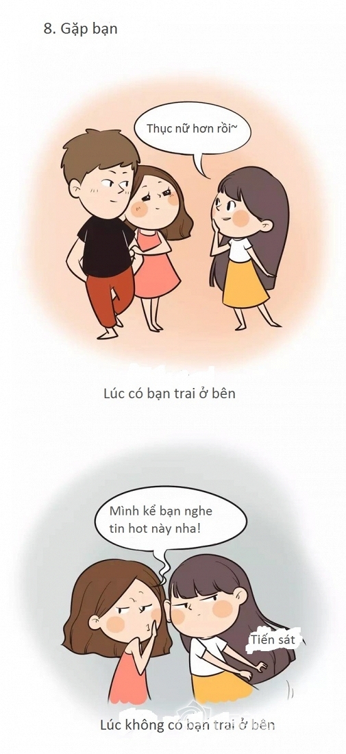 ảnh hài hước về con gái khi yêu, sự khác biệt lúc có và không có người yêu