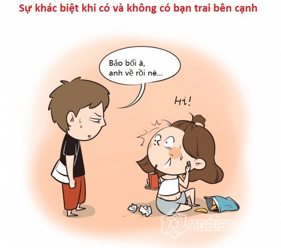 ảnh hài hước về con gái khi yêu, sự khác biệt lúc có và không có người yêu