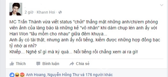 Trấn Thành, Trấn Thành bị ném đá, quản lý Hari Won tức giận Trấn Thành