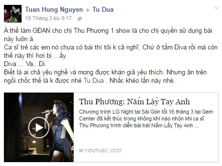 ca sĩ Thu Phương, scandal Thu Phương, Thu Phương và Tuấn Hưng