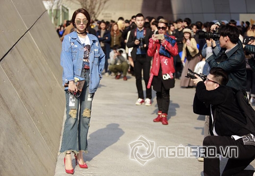 Minh Hằng , ca sĩ Minh Hằng, ca sĩ Minh Hằng, Minh Hằng tươi rói tại tuần lễ thời trang ở Hàn Quốc, thời trang của Minh Hằng