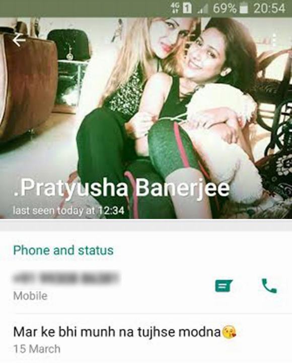 Pratyusha Banerjee, Status cuối cùng của Pratyusha Banerjee, Pratyusha Banerjee tự tử