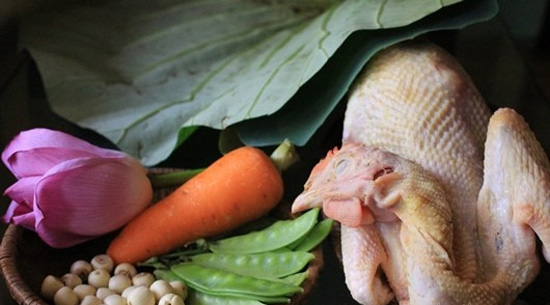 món ngon, cơm gà hấp sen, cơm gà sen