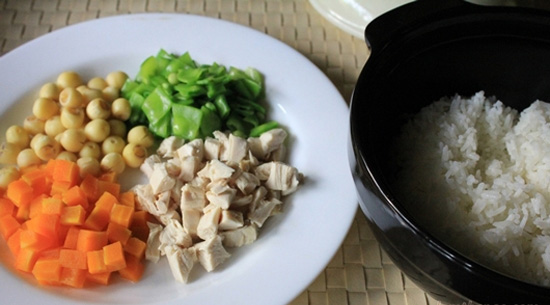 món ngon, cơm gà hấp sen, cơm gà sen