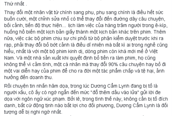 Diễn viên dương cẩm lynh,dương cẩm lynh lên tiếng,tinna tình