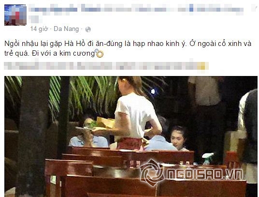 Hồ Ngọc Hà, Hồ Ngọc Hà và Chu Đăng Khoa, Hồ Ngọc Hà đi ăn với đại gia kim cương, ảnh thân mật Hà Hồ và Chu Đăng Khoa, sao việt 