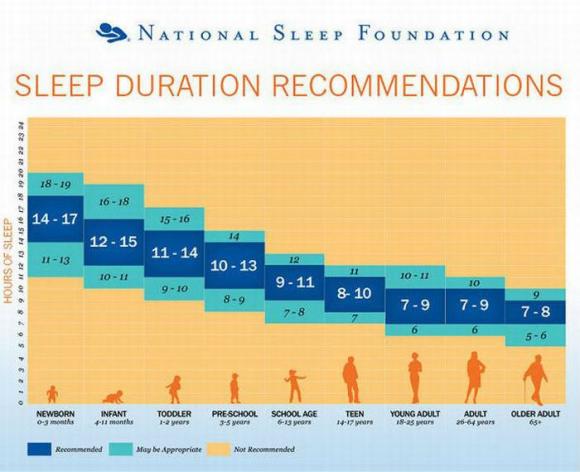 biểu đồ ngủ, giấc ngủ, biểu đồ ngủ theo tuổi