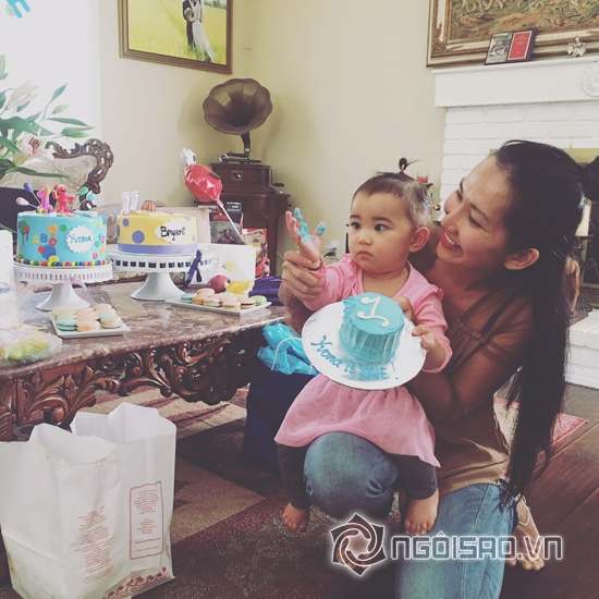 sao Việt,nữ diễn viên Kim Hiền,con của Kim Hiền,Kim Hiền tổ chức sinh nhật con