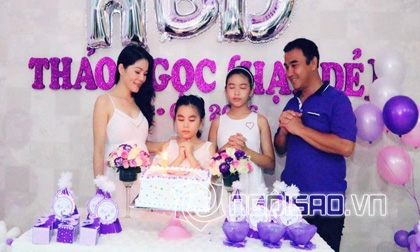 Quyền Linh tổ chức tiệc sinh nhật ngập sắc tím cho con gái thứ hai