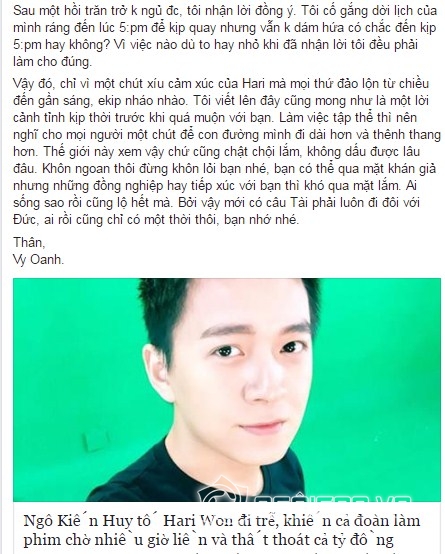 Vy Oanh, Hari Won, scandal Hari Won, sao Việt