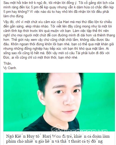 Vy Oanh, Hari Won, scandal Hari Won, sao Việt