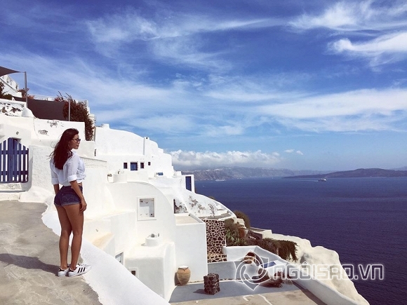 sao việt đi Santorini, sao việt đến hy lạp, sao việt du lịch