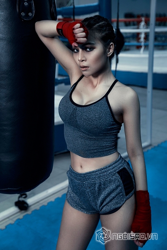 Á hậu điện ảnh Hoàng Yến My, Hoàng Yến My hoá thân boxing girl nóng bỏng, hoang yen my, 
