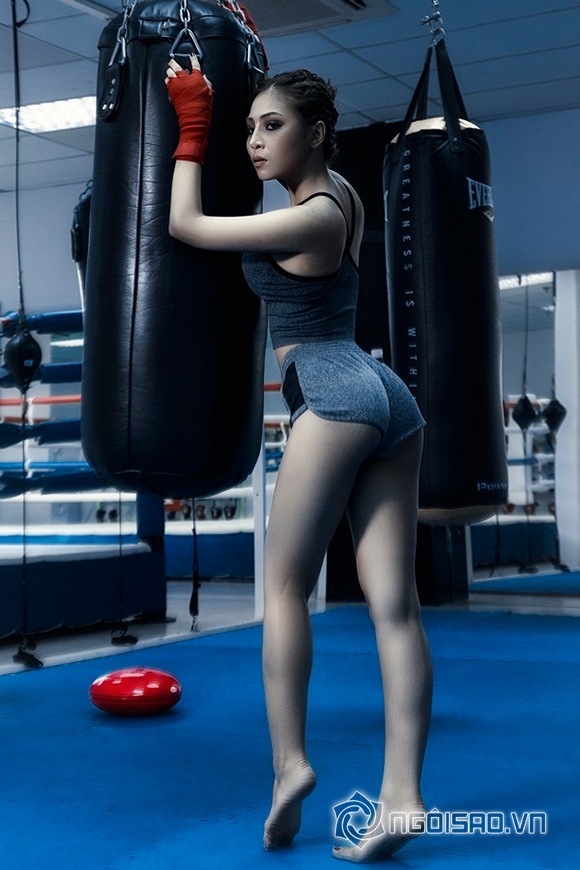 Á hậu điện ảnh Hoàng Yến My, Hoàng Yến My hoá thân boxing girl nóng bỏng, hoang yen my, 
