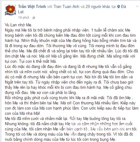 Việt Trinh, Việt Trinh và mẹ, diễn viên Việt Trinh, sao Việt