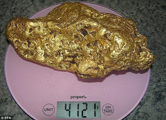 cục vàng nặng 4,1kg, nhặt được cục vàng nặng 4,1kg, nhặt được vàng, vàng