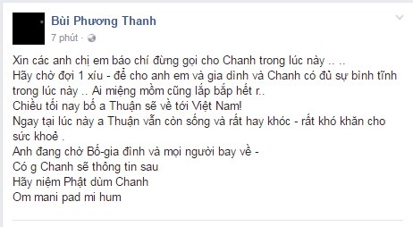 Minh Thuận, Minh Thuận bị ung thư, Minh Thuận ung thư phổi, ca sĩ Minh Thuận