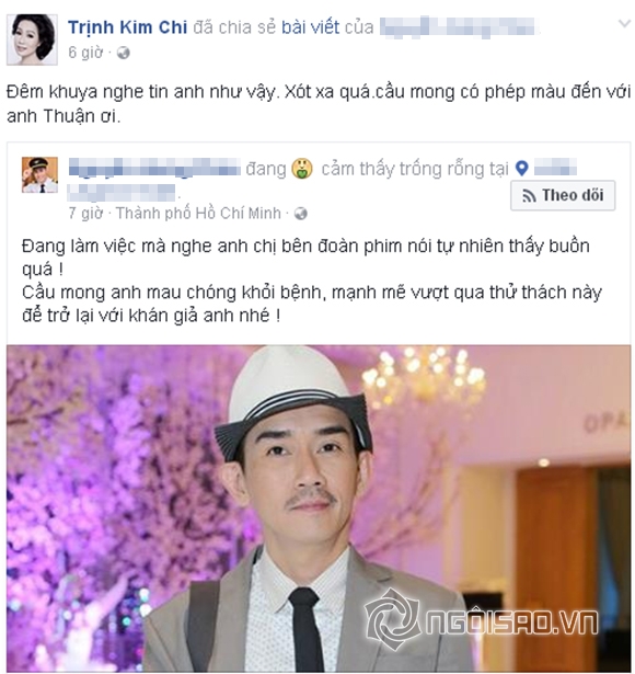 Ca sĩ minh thuận,minh thuận bị ung thư,sao việt sốc trước tin minh thuận ung thư