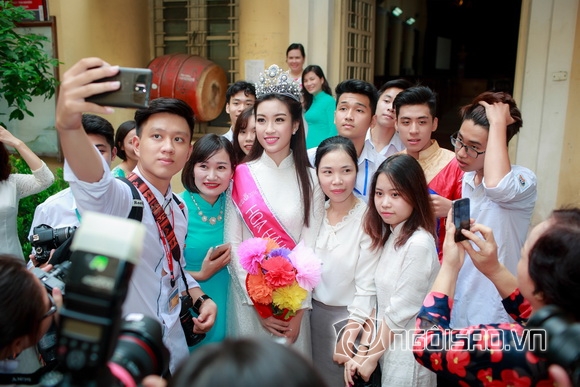 Hoa hậu mỹ linh,hoa hậu việt nam 2016,mỹ linh về trường cũ