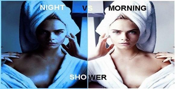 tắm sáng, tắm tối, tắm vào buổi sáng, tắm vào buổi tối, thời điểm tắm, tắm