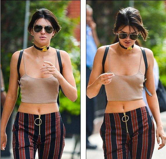 sao Hollywood,Kendall Jenner,em gái Kim Kardashian,Kendall Jenner thả rông ngực