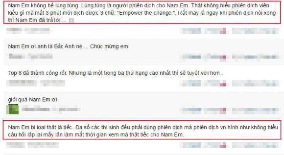 sao việt, hoa hậu, nam em, nam em trượt top 4, nguyên nhân nam em trượt top 4, nam em và thông dịch viên dở tệ
