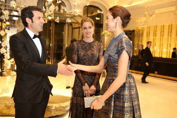 Á hậu thúy vân,hoa hậu quốc tế 2015,thúy vân gặp gỡ Luis Figo