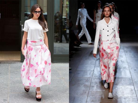 Victoria Beckham, Victoria Beckham trẻ trung khi diện váy họa tiết, Victoria Beckham mặc đẹp