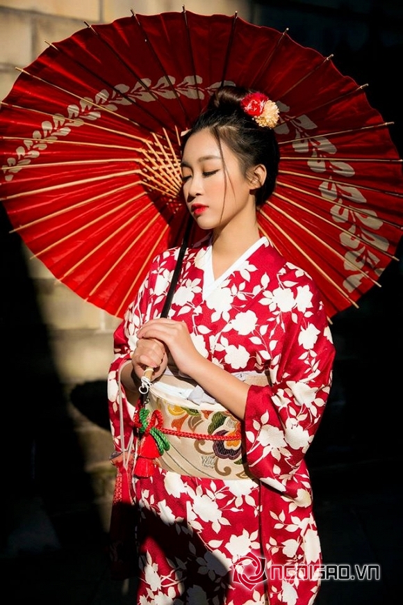 sao việt, hoa hậu việt, hoa hậu đỗ mỹ linh, đỗ mỹ linh mặc kimono
