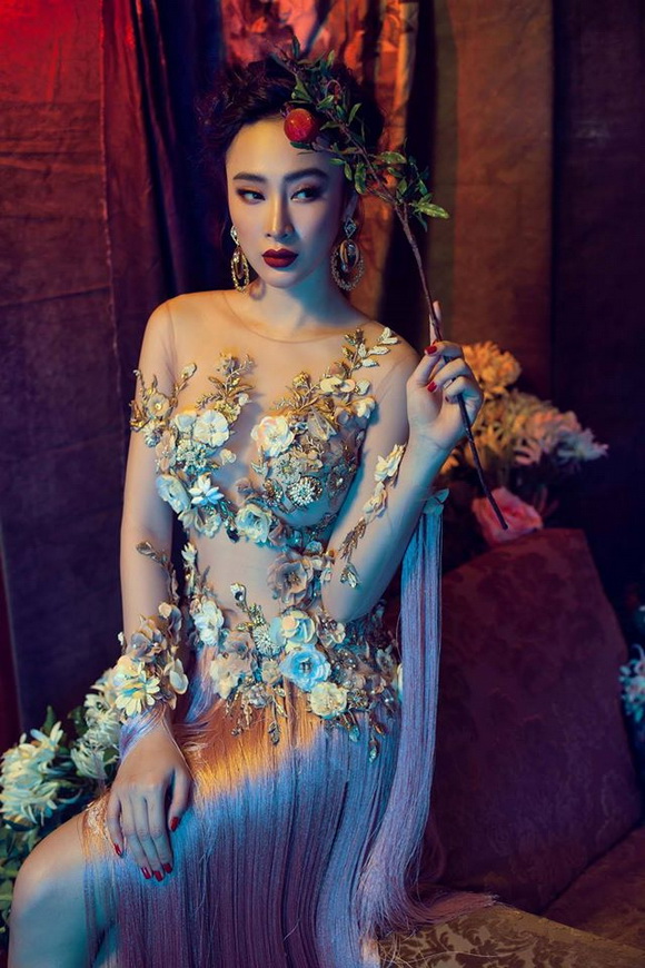 Angela phương trinh,bà mẹ nhí angela phương trinh,angela phương trinh diện dầm dạ hội