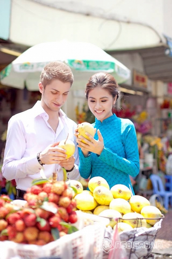 sao việt, vân trang, vân trang sinh con, bộ ảnh tết của vân trang