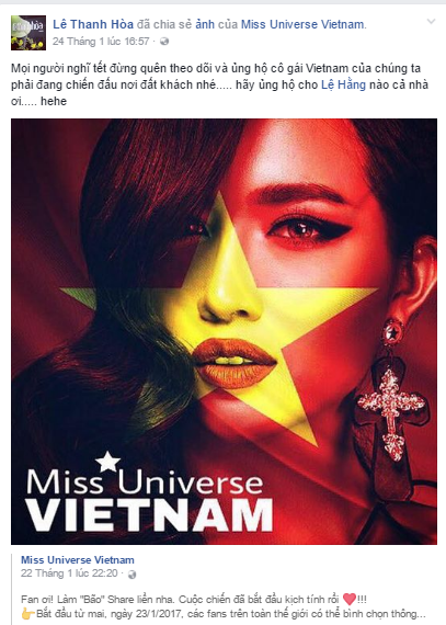 Hoa hậu Hoàn vũ 2016, sao việt, lệ hằng, MissUniverseVietnam