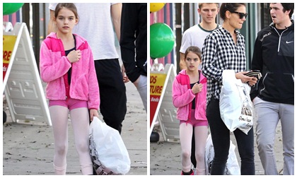 bé Suri Cruise,thời trang của Suri Cruise,Suri Cruise chân dài như mẫu nhí,con gái Tom Cruise