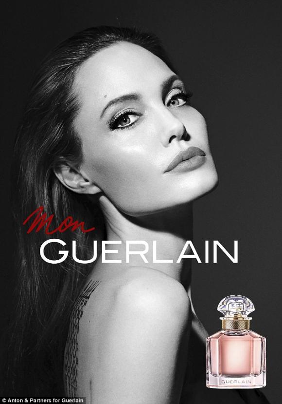 Angelina Jolie , Angelina Jolie làm đại diện hãng nước hoa, thương hiệu mỹ phẩm Guerlain, nước hoa Mon Guerlain,sao Hollywood