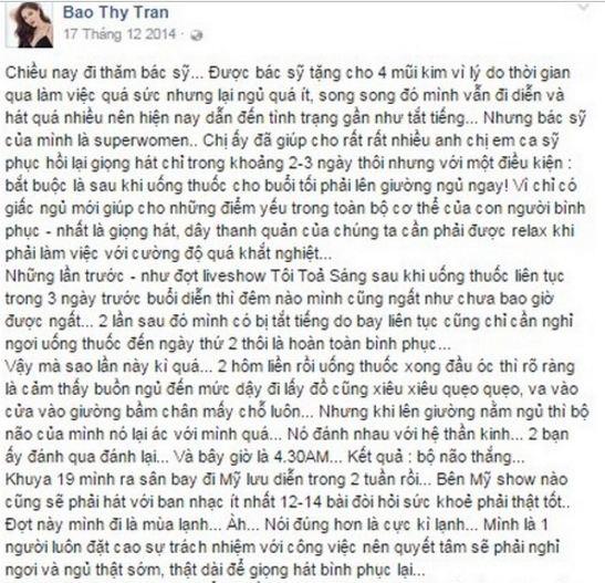sao việt, bảo thy, ca sĩ bảo thy, bảo thy bị chơi ngải, bảo thy khủng hoảng tinh thần