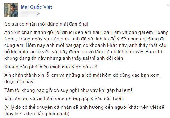 sao việt, mai quốc việt, đám cưới mai quốc việt, mai quốc việt và hoài lâm, mai quốc việt bơ bạn gái hoài lâm