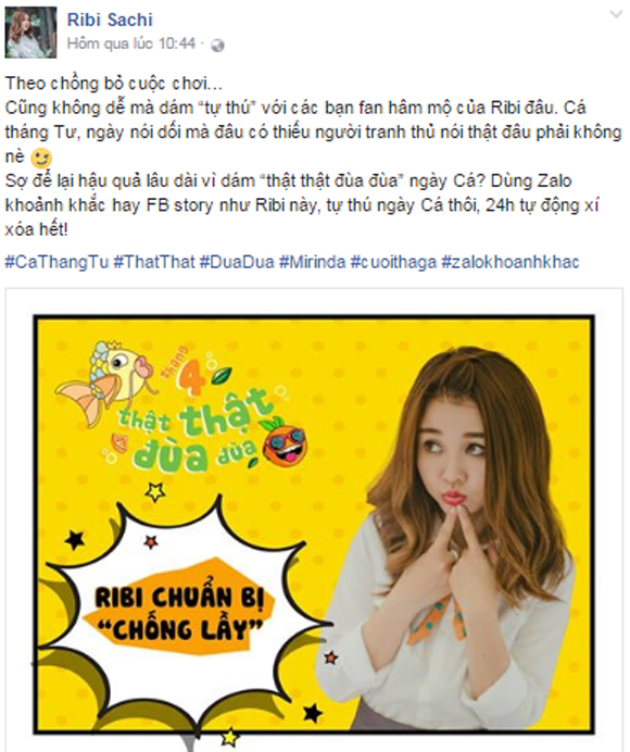 Cá Tháng Tư, Sao Việt và ngày Cá Tháng Tư, Sao Việt