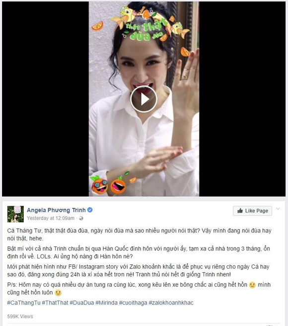 Cá Tháng Tư, Sao Việt và ngày Cá Tháng Tư, Sao Việt