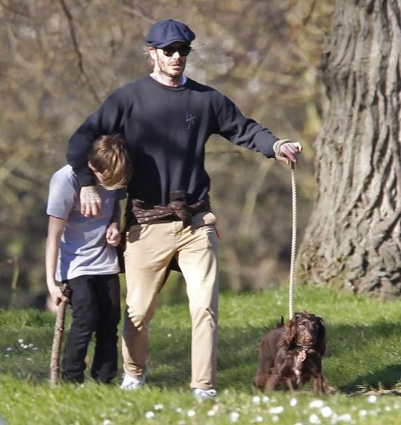 David Beckham, cựu danh thủ David Beckham, David Beckham và con trai út, David Beckham giải cứu con trai, sao Hollywood