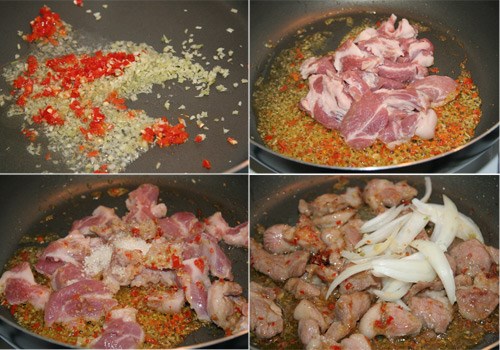 Cách làm thịt heo xào sả ớt, thịt xào, món ngon