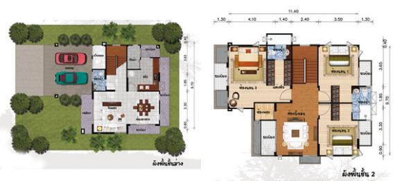 mẫu nhà hai tầng, nhà biệt thự, nhà vườn, mẫu nhà kiểu thái, mẫu nhà hiện đại