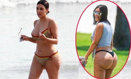Kim Kardashian, sao Hollywood, Kim siêu vòng 3, Kim lộ vòng 3 sần sùi