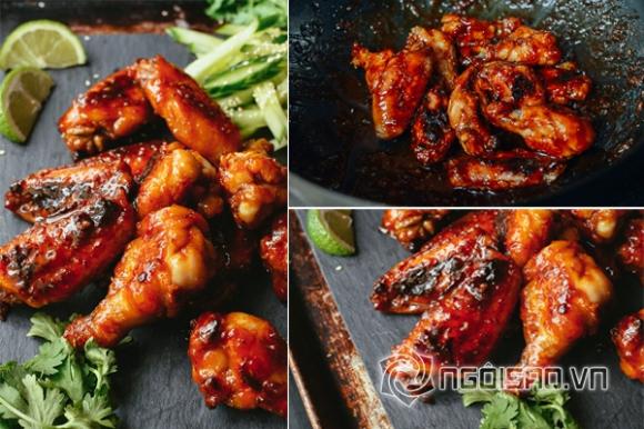 Mục sở thị món canh gà chiên, cánh gà chiên màu xanh, cánh gà chiên,địa chỉ ăn ngon