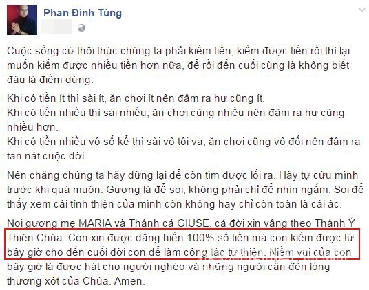 sao việt, phan đinh tùng, phan đinh tùng làm từ thiện, ca sĩ phan đinh tùng, bài hát hay nhất của phan đinh tùng